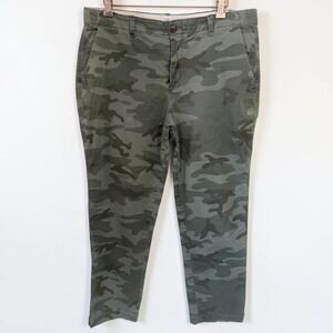 Gap Girlfriend Chinos Womens 12 Olive Camo Green Camouflage Stretch Pants 282271